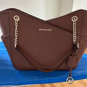 Michael Kors Brown Leather Tote Bag